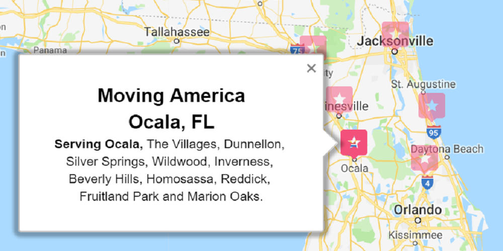 Moving America Service Area Located in Ocala FL