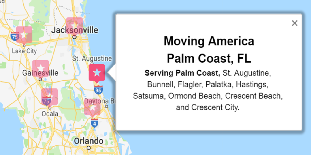 Moving America Service Area Located in Palm Coast FL