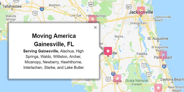 Moving America Service Area Gainesville FL